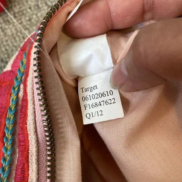 Y2K Limited Edition Small Crossbody Purse Floral Embroidered Cottagecore Pink - Picture 9 of 11